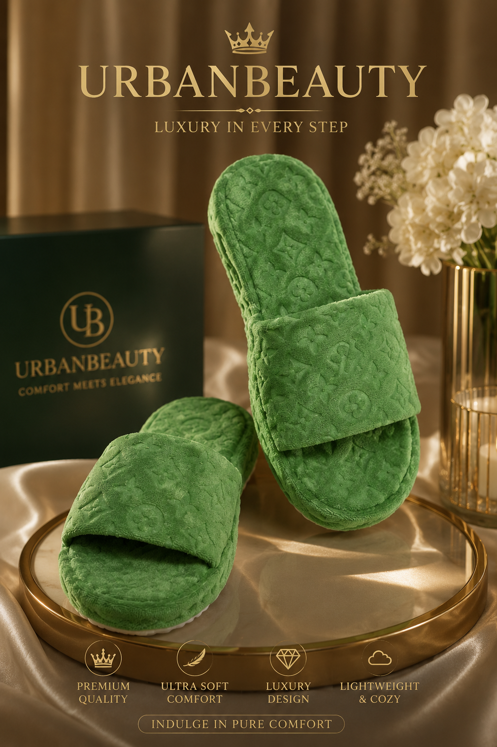 Fur Slippers for Women Flower Slides