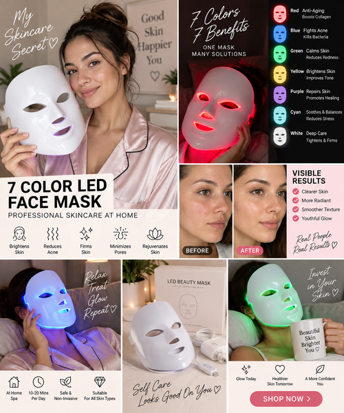 7-Color LED Light Therapy Face Mask