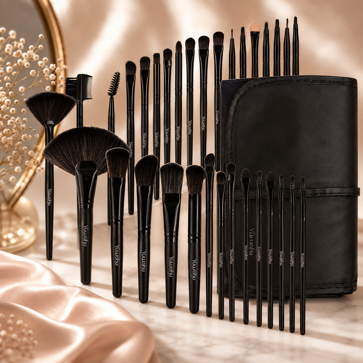 32pcs Facial Eye Shadow Eyeliner Foundation Makeup Brush Set