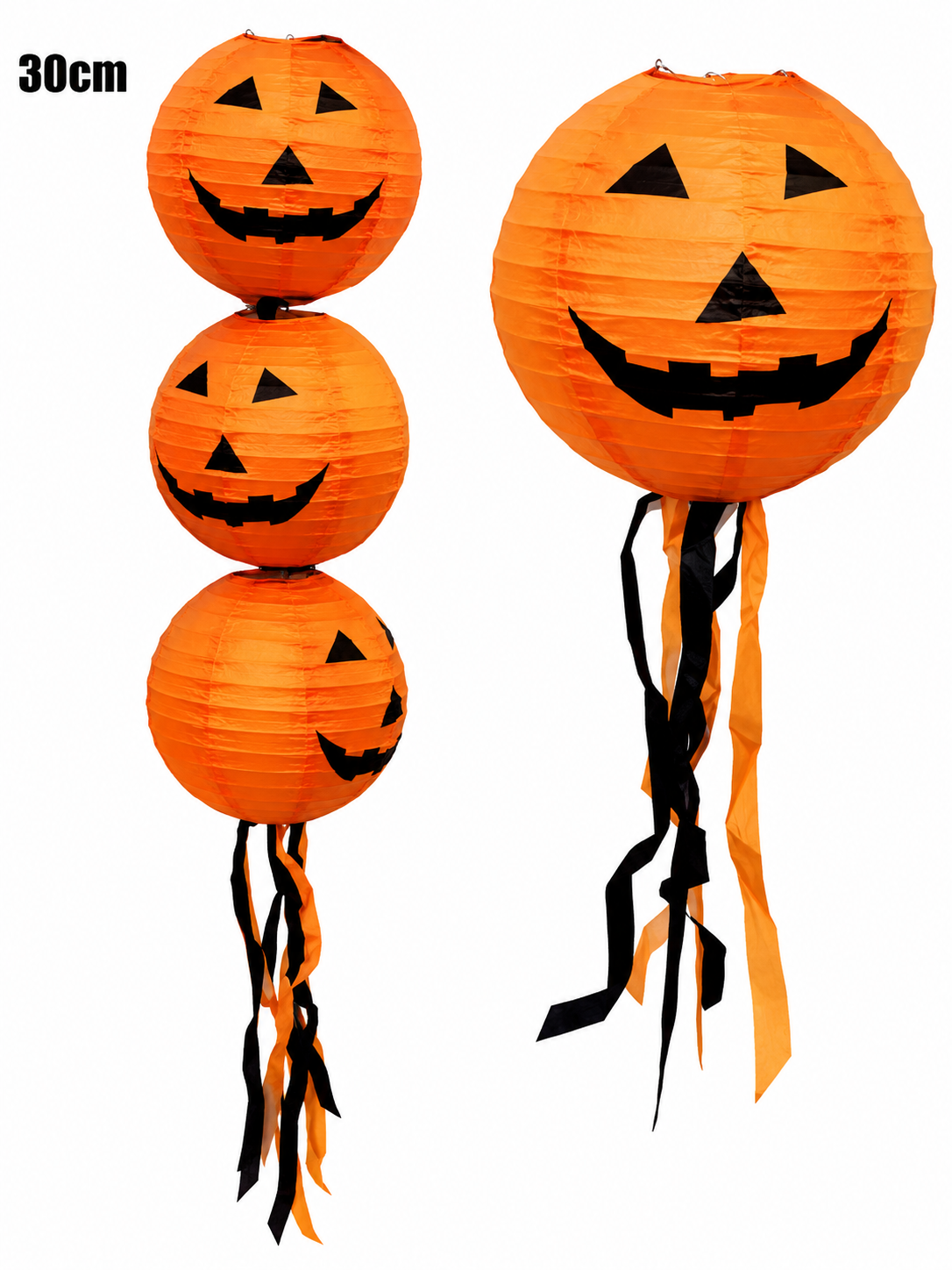 30cm Halloween Paper Pumpkin Hanging Lantern