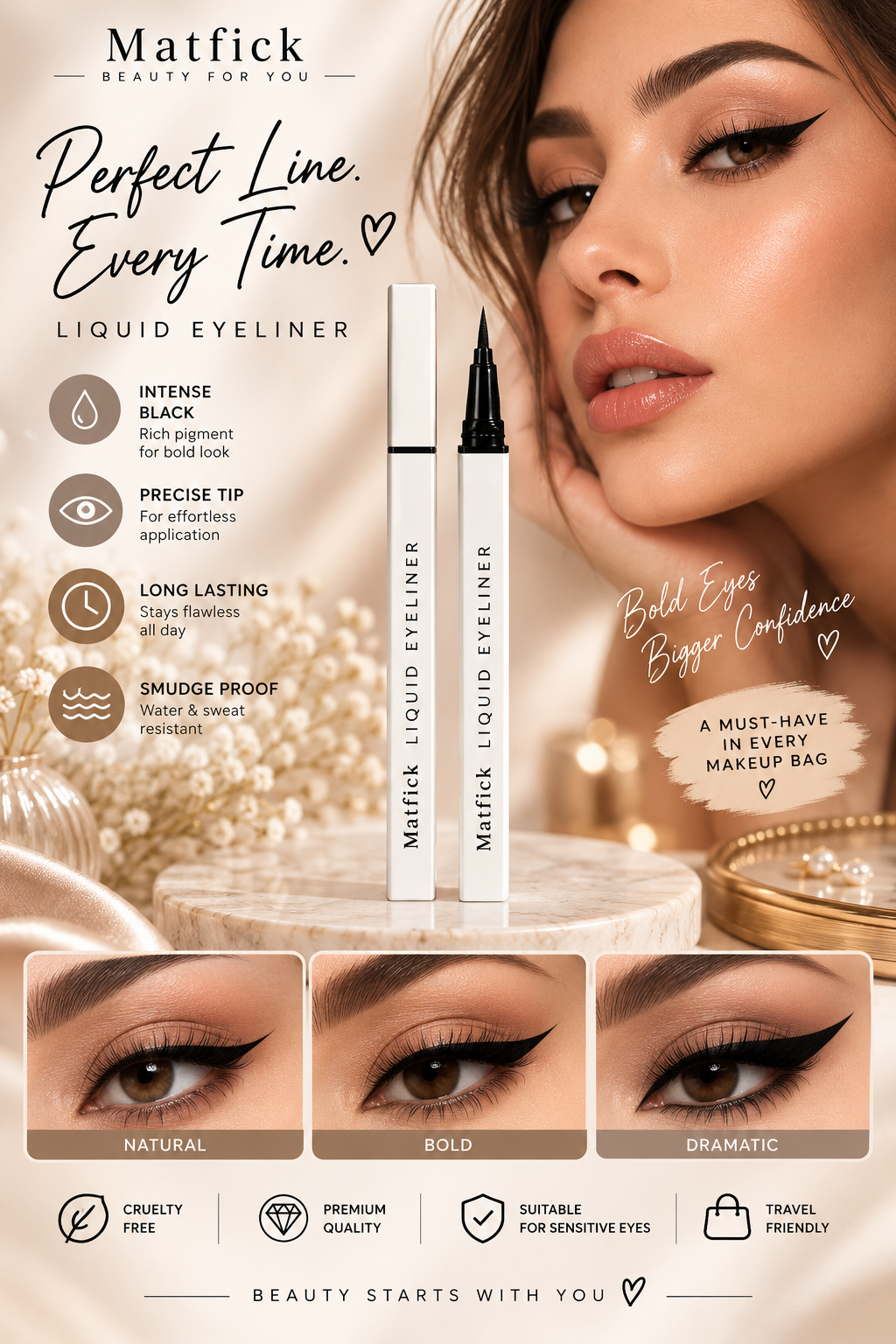 Fast dying No halo lasting No fading No discoloration eye liner