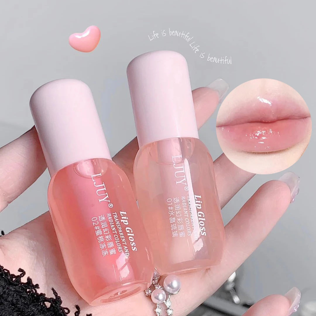 Fruit Crystal Jelly Lip Oil Hydrating Transparent Glass Lip Gloss